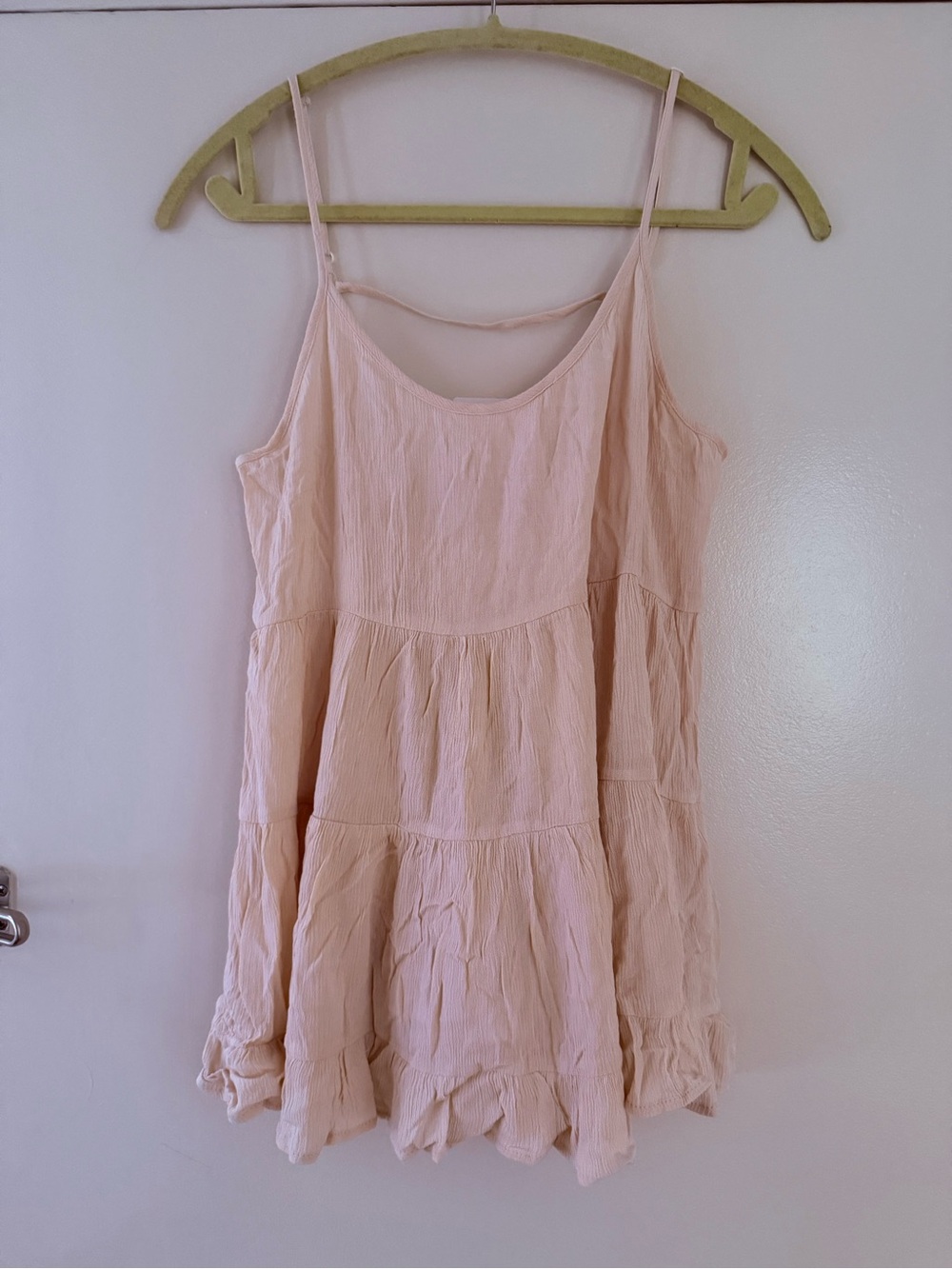 Paper Crane Blush Pink Crinkled Tiered top